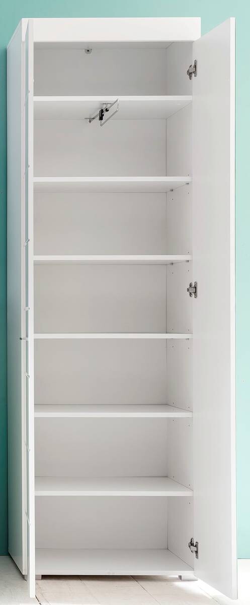 Garderobenschrank Amanda weiß Hochglanz B/H/T: ca. 62x195x38 cm