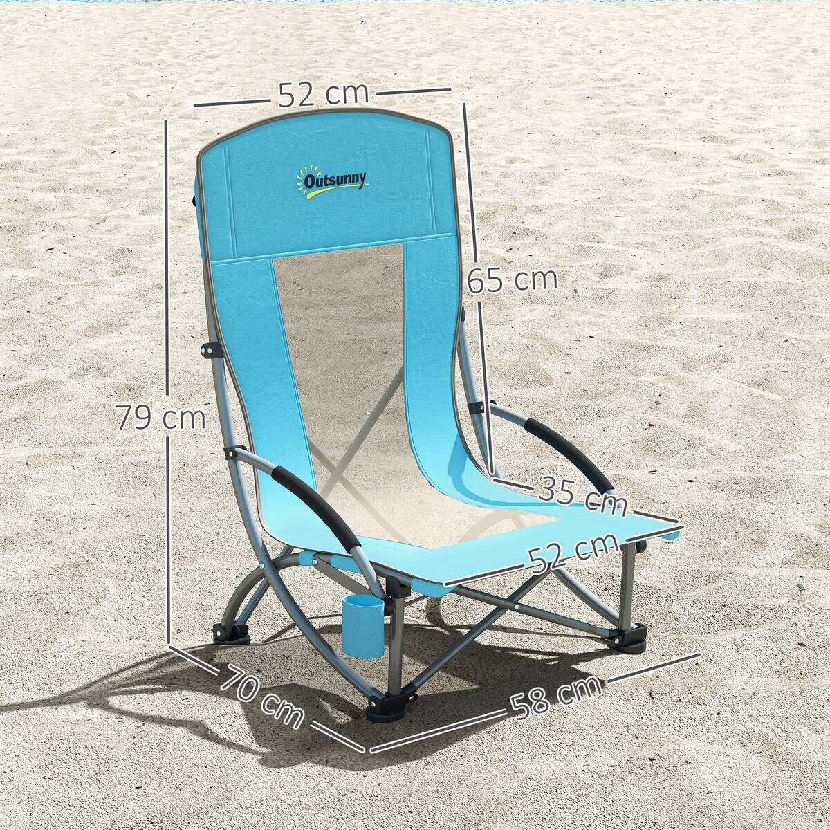Outsunny Campingstuhl blau Metall B/H/L: ca. 58x79x70 cm