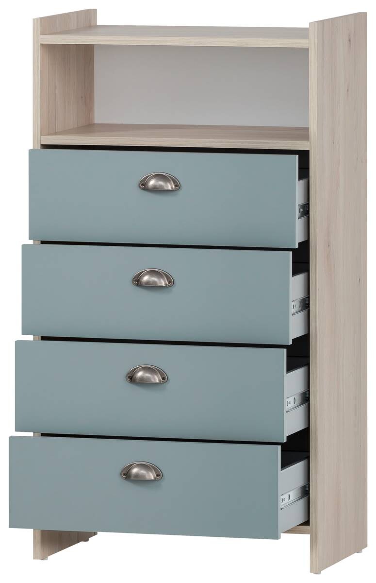 Midischrank Lindholm Sandeiche Nachbildung taubenblau B/H/T: ca. 60,1x104x33 cm