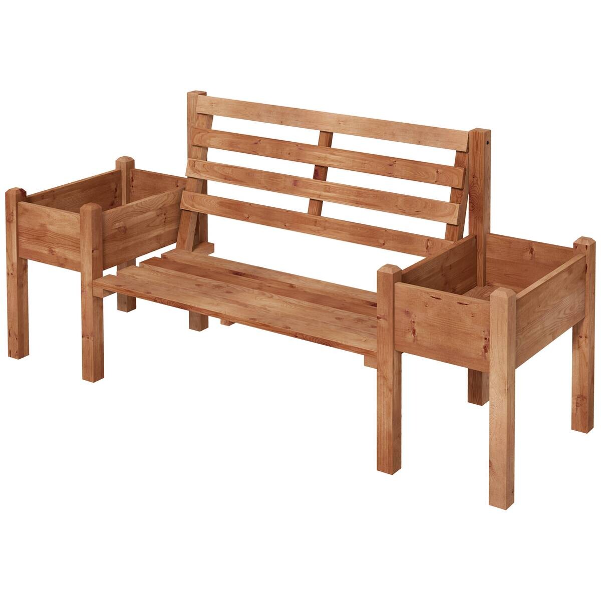Outsunny Gartenbank braun Polypropylen B/H/L: ca. 59x184x95 cm