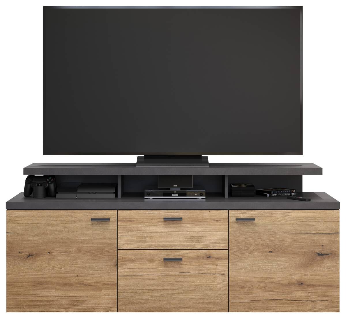 TV-Lowboard Mood Eiche Evoke Coast Nachbildung Matera Nachbildung B/H/T: ca. 151x66x47 cm