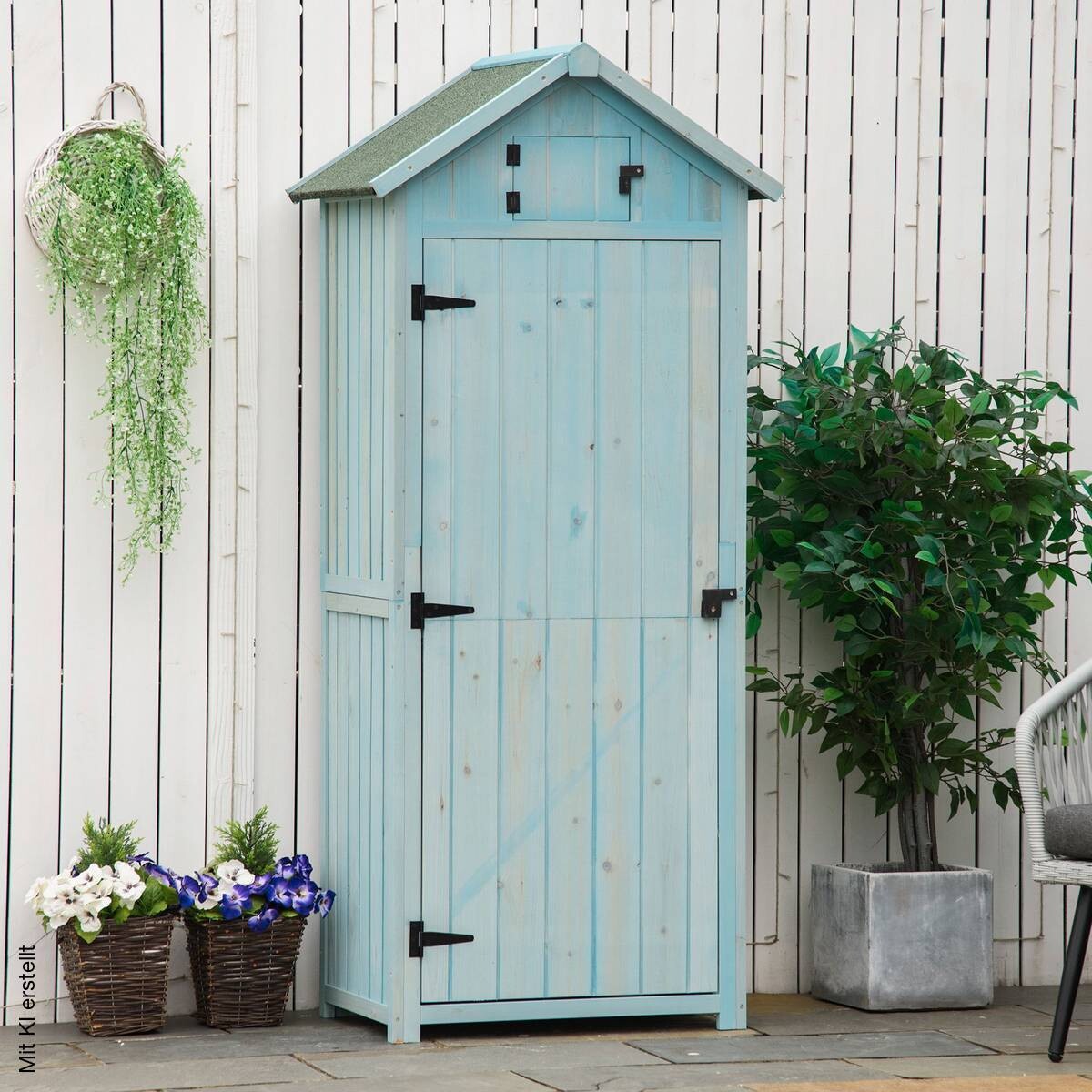 Outsunny Gartenhaus hellblau B/H/L: ca. 54x179x77 cm