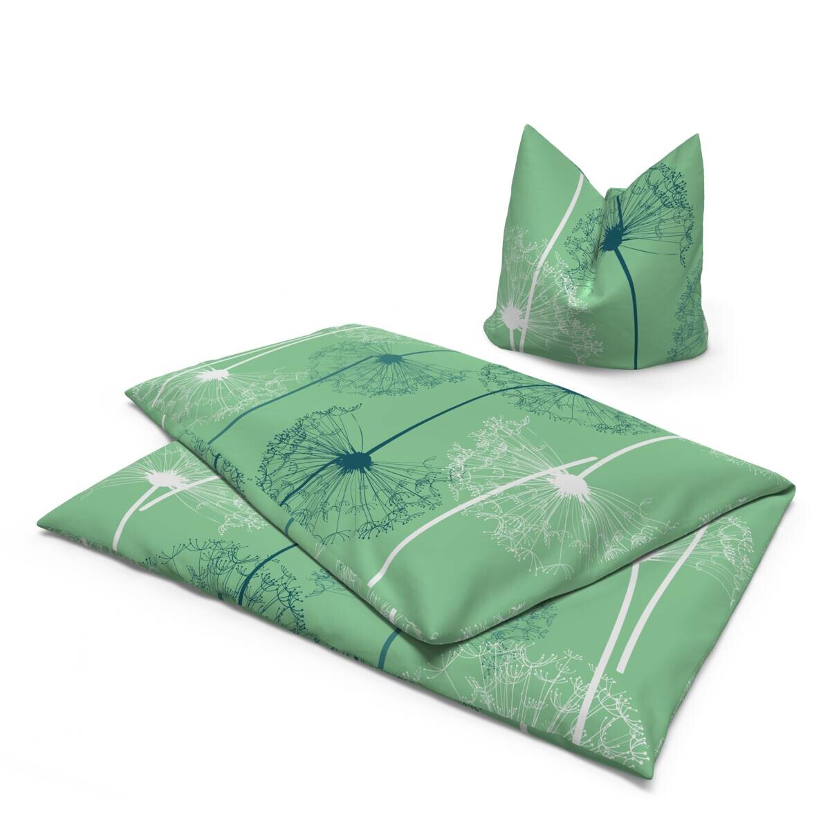 Microfaser Bettwäsche grün Polyester B/L: ca. 135x200 cm