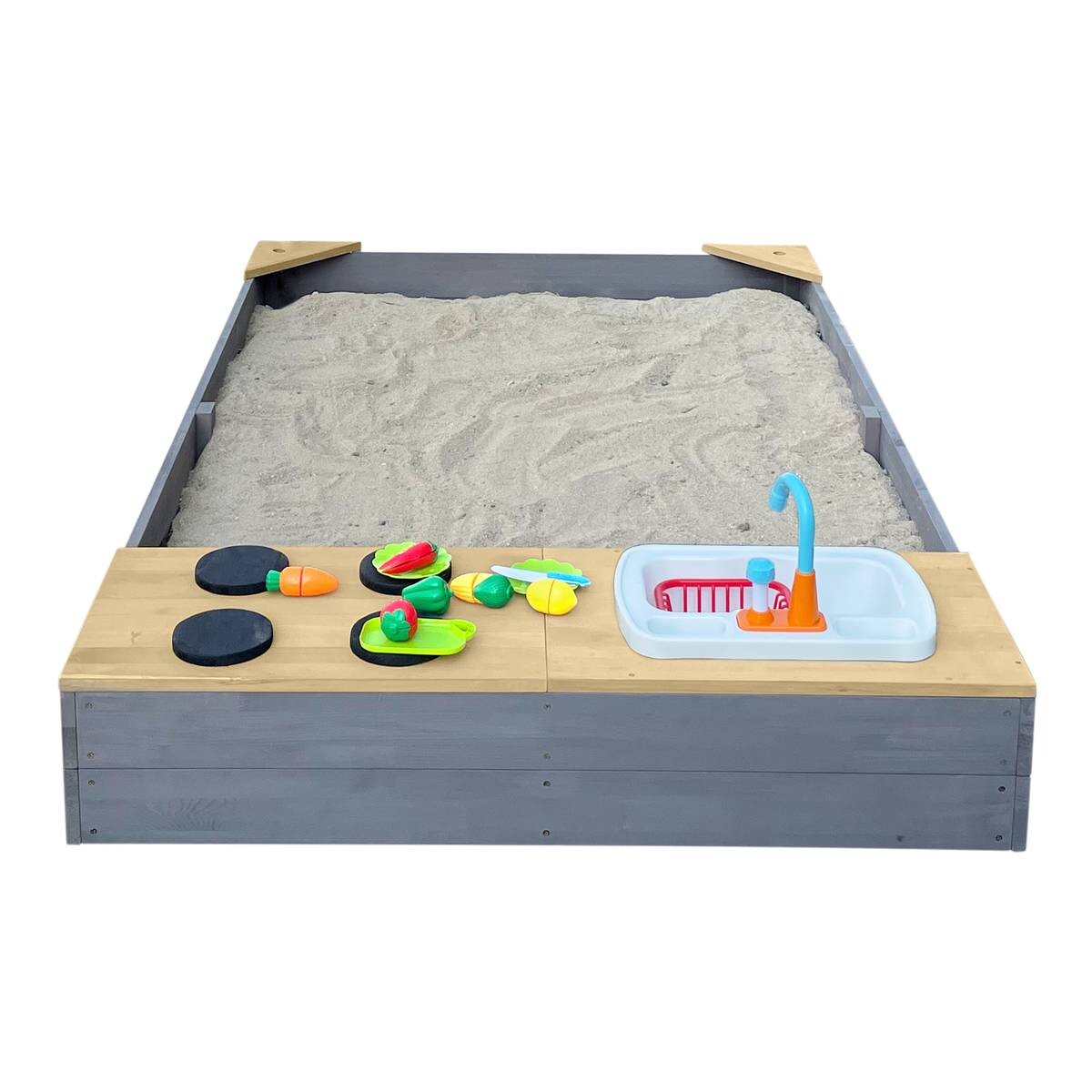AXI Sandkasten Kelly grau B/H/L: ca. 115x22x180 cm