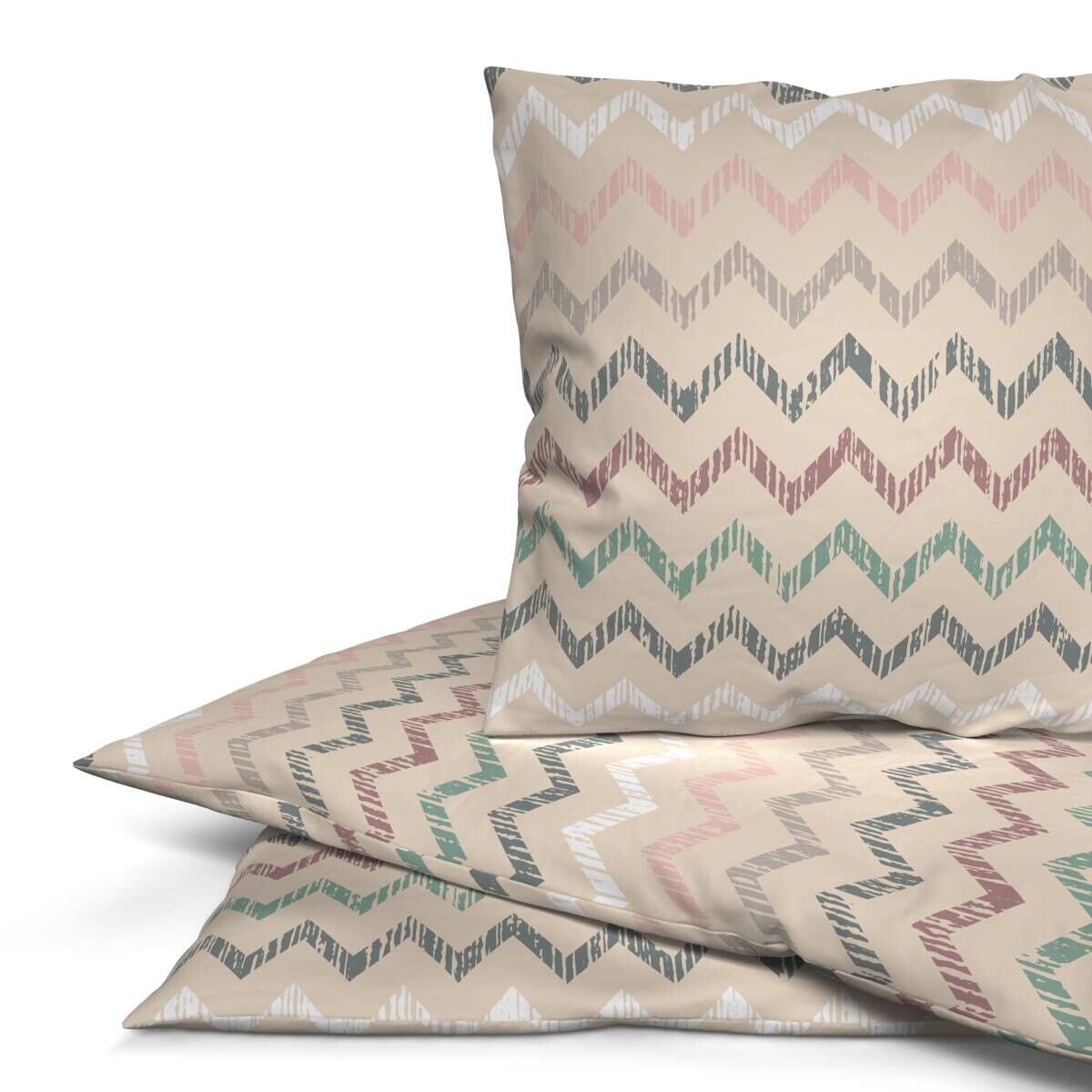 Microfaser Bettwäsche beige Polyester B/L: ca. 135x200 cm