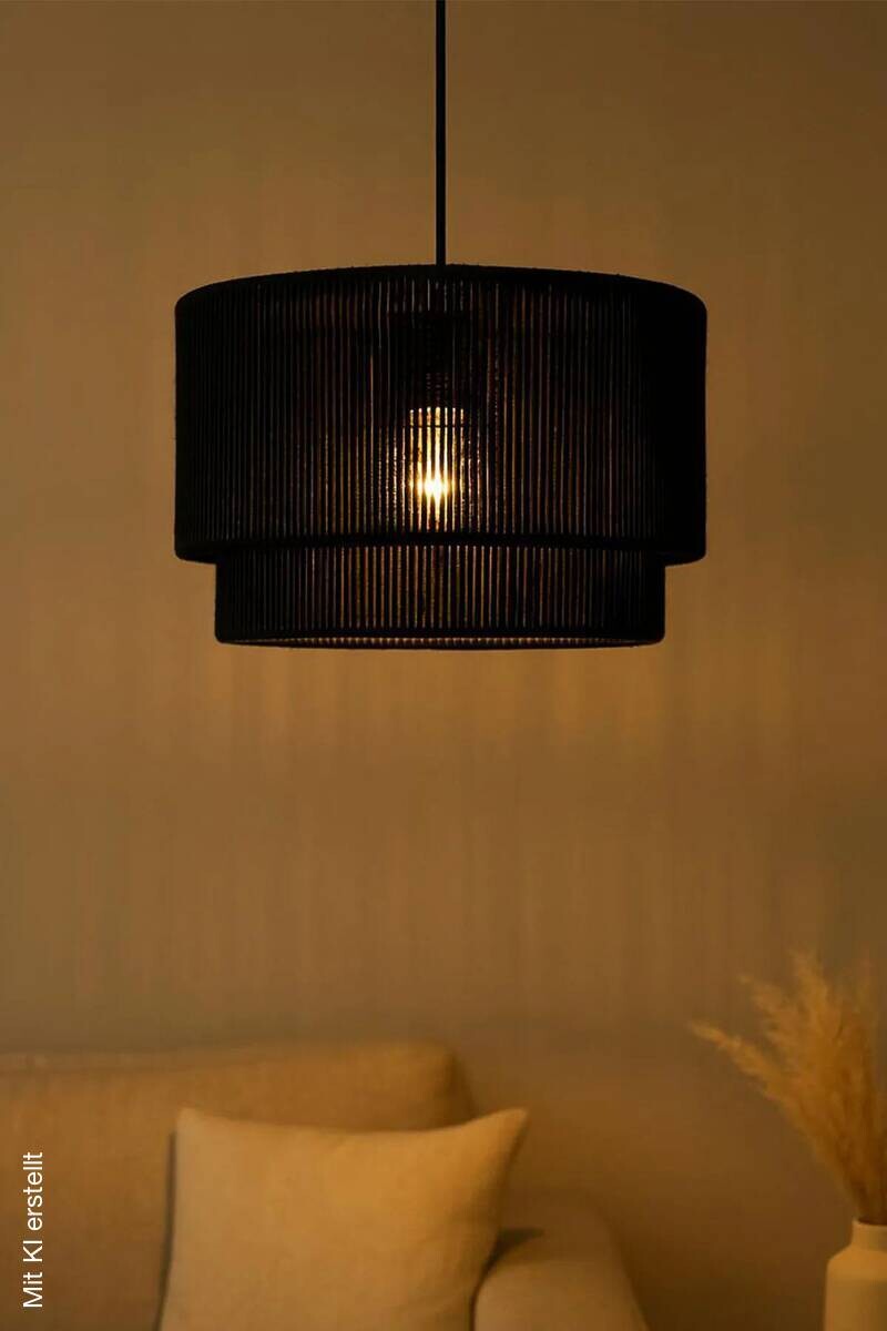 Opviq Pendelleuchte schwarz Kunststoff B/T/L: ca. 35x35x35 cm E27 1 Brennstellen