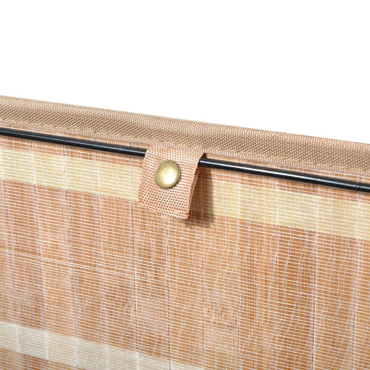 HOMCOM Wäschekorb mit 2 Tragegriffen natur Bambus Stoff Kunststoff B/H/L: ca. 30x60x40 cm