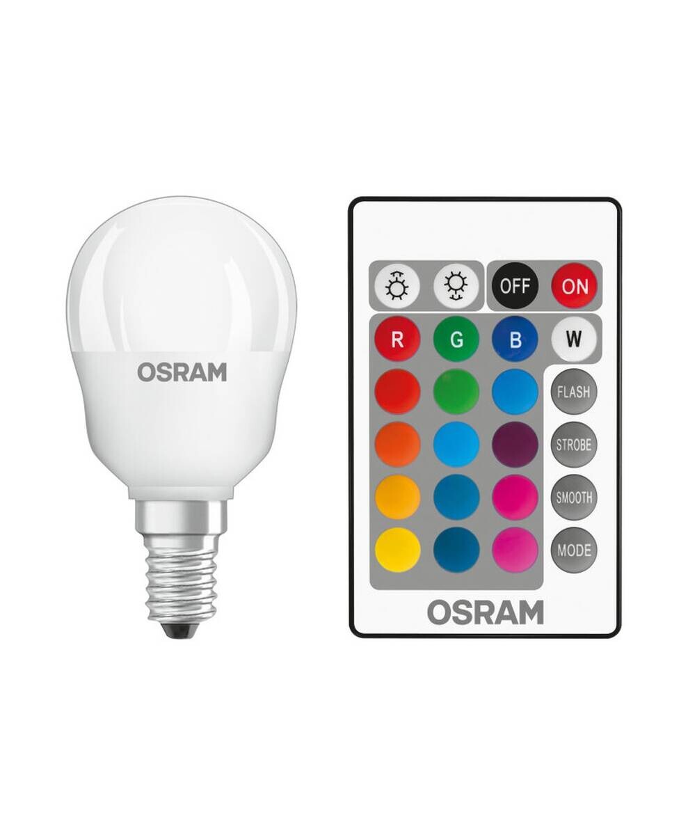 OSRAM LED-Leuchtmittel Tropfen RGBW mit Fernbedienung AC45048 E14