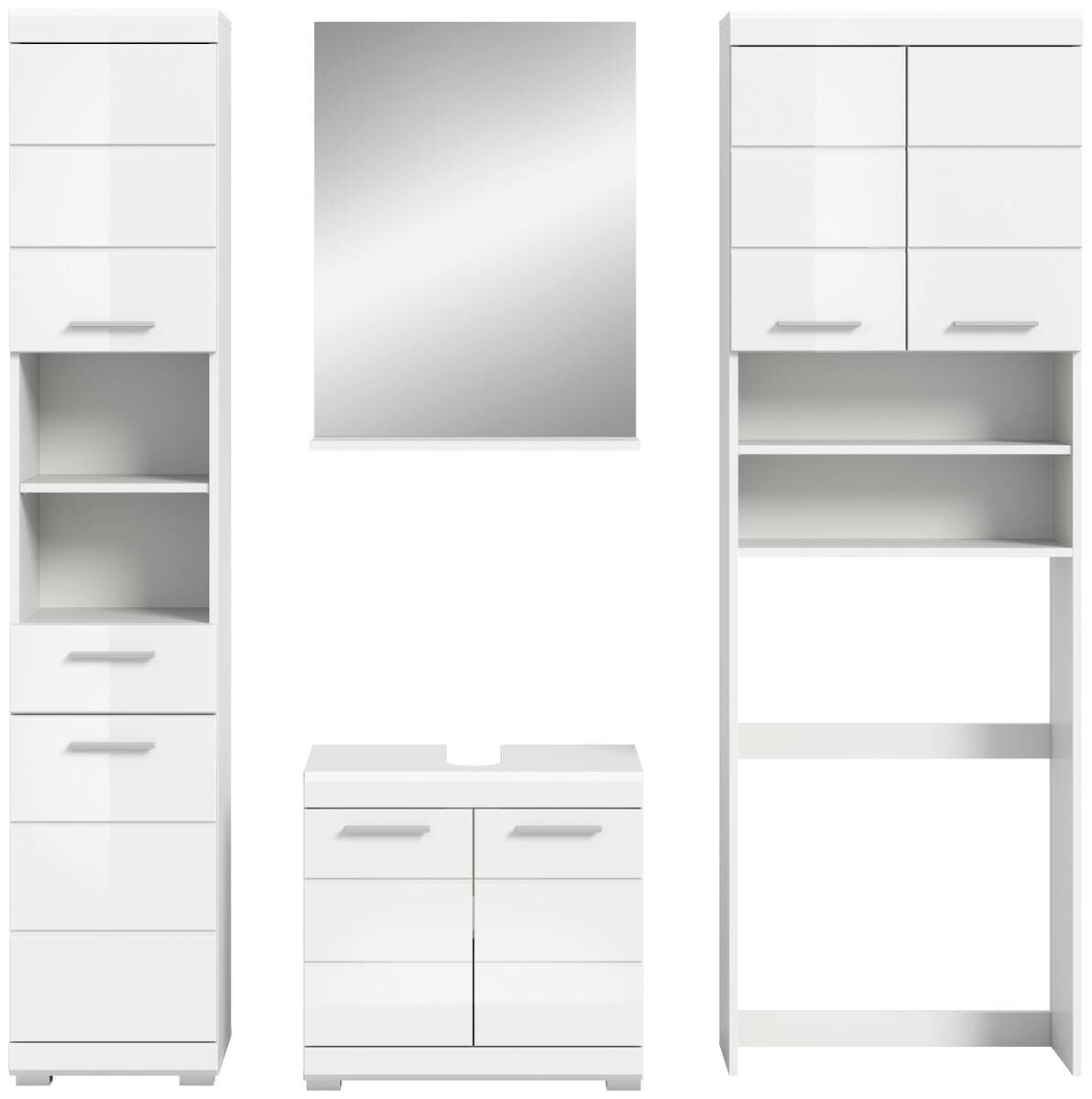 Badezimmer-Set Scout weiß weiß Hochglanz B/H/T: ca. 190x191x34 cm