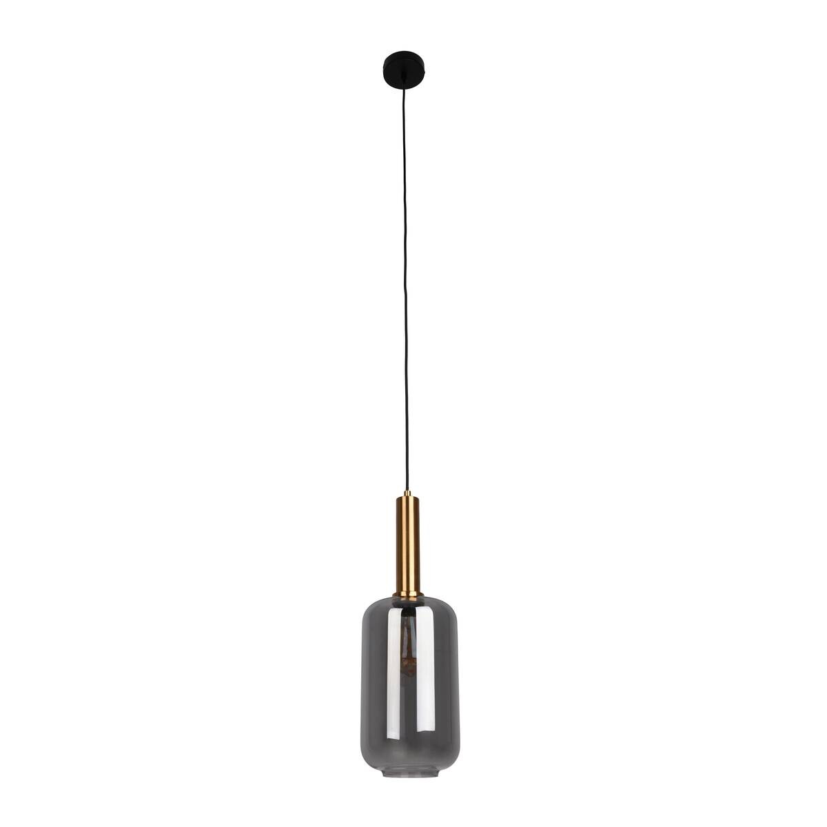 Näve Leuchten Pendelleuchte schwarz Metall Glas B/H/T/D: ca. 22x150x22x22 cm E27 1 Brennstellen