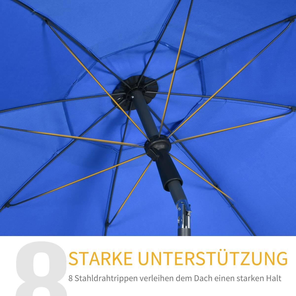 Outsunny Sonnenschirm blau Polyester B/H/L: ca. 180x209x180 cm