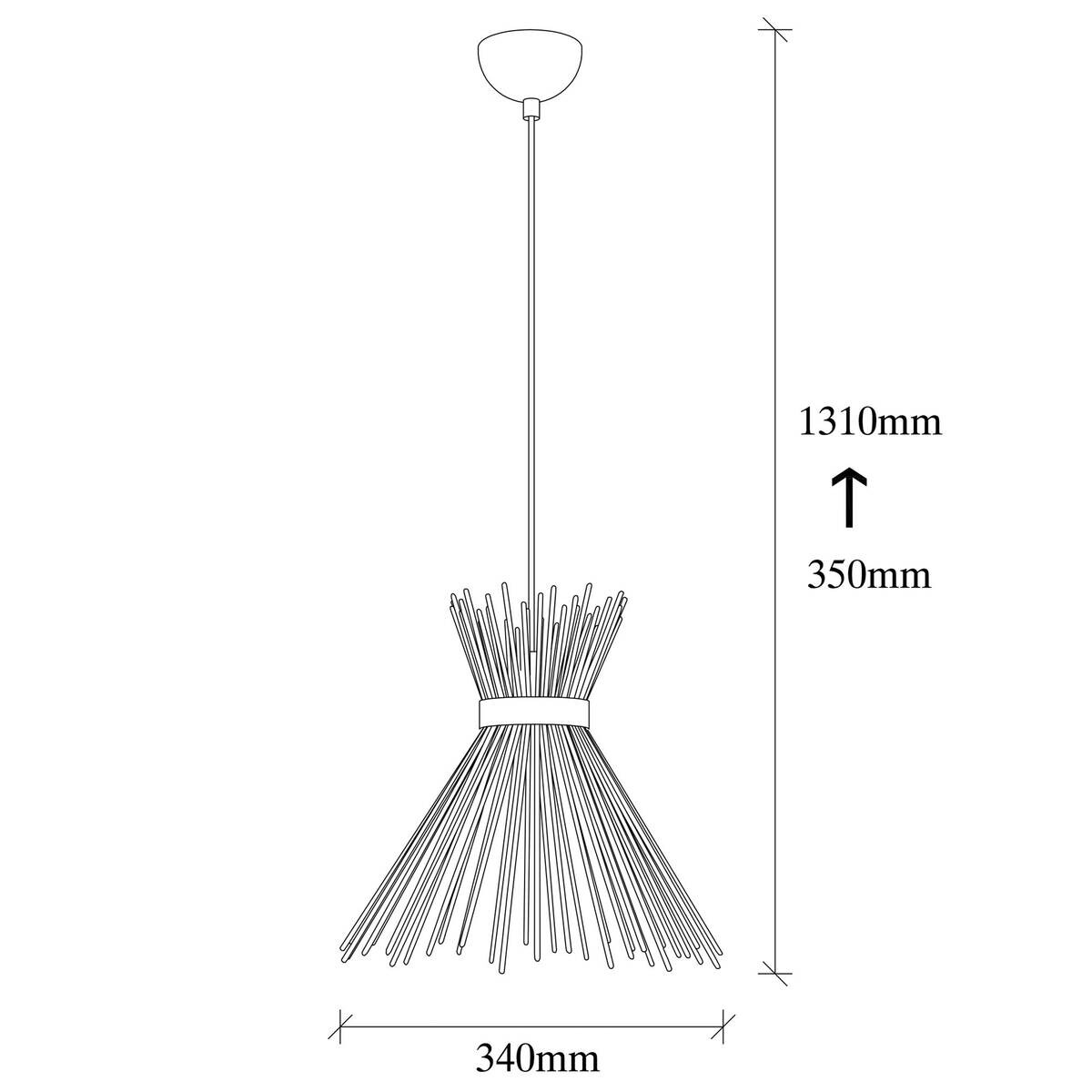 Opviq Pendelleuchte Kirpi schwarz Eisen B/H/T/L/D: ca. 34x131x34x34x34 cm E27 1 Brennstellen