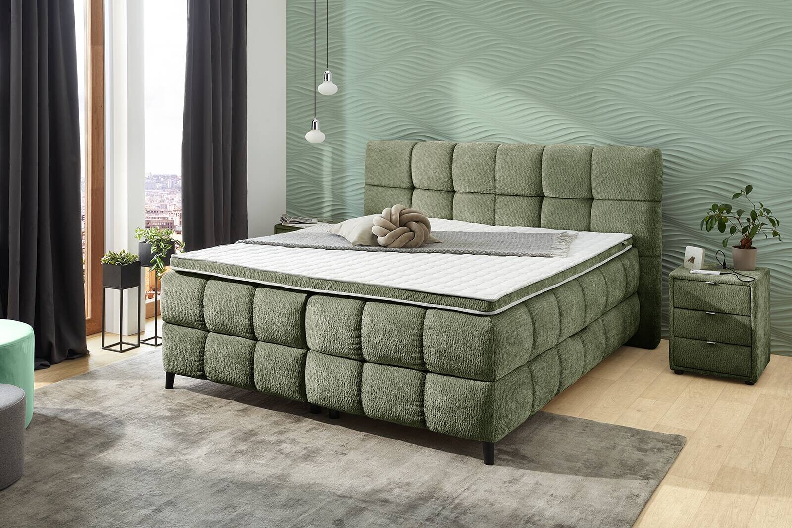 Boxbett grün Liegefläche B/L: ca. 180x200 cm