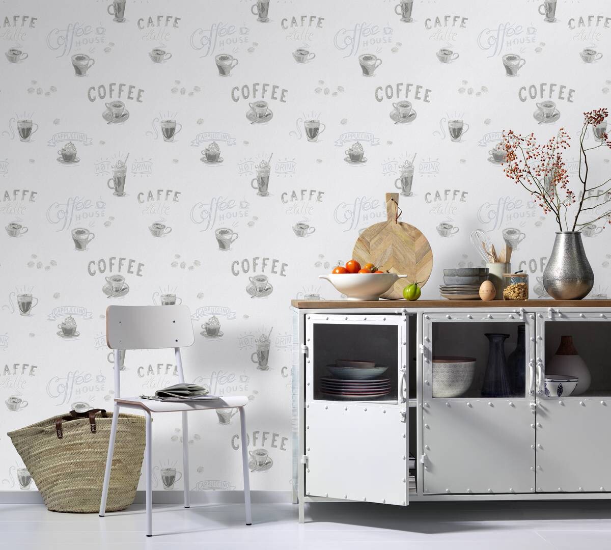 Vliestapete Coffee grau B/L: ca. 53x1005 cm