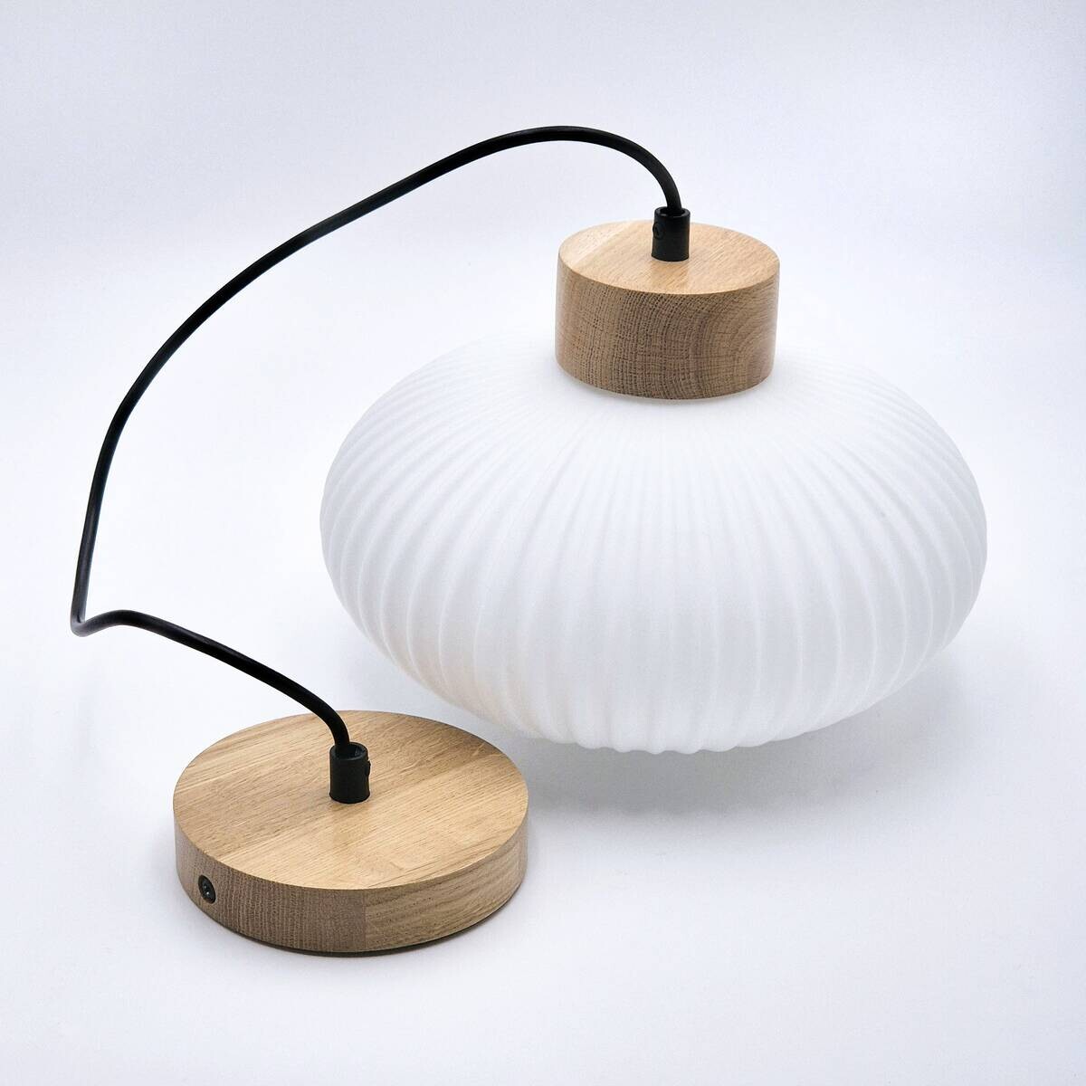 Lamkur Pendelleuchte Eiche Glas B/H/L: ca. 25x99x25 cm E27 1 Brennstellen