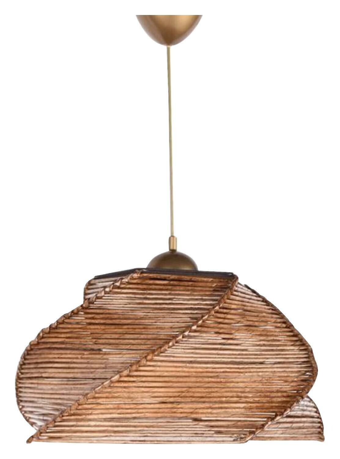 Opviq Pendelleuchte Pentagone Bambus B/H/T/L/D: ca. 36x65x36x36x36 cm E27 1 Brennstellen