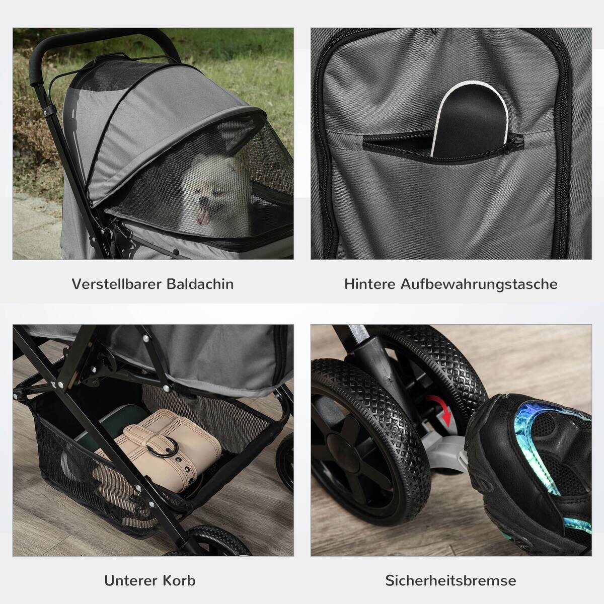 PawHut Hunde-Zubehör dunkelgrau Polypropylen B/H/L: ca. 52x76,5x95 cm