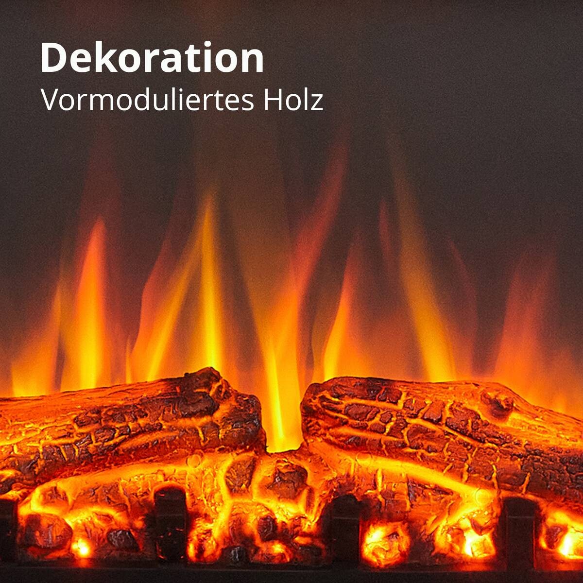 Balderia Elektrischer Kamin Elektrischer-Kamin Leandros weiß MDF B/H/T: ca. 110x95x24,9 cm