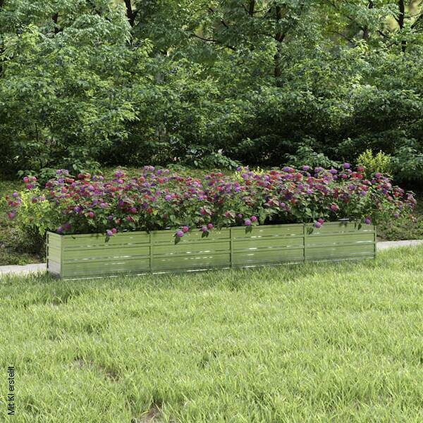 Garten-Hochbeet silber Stahl B/H/L: ca. 40x45x320 cm