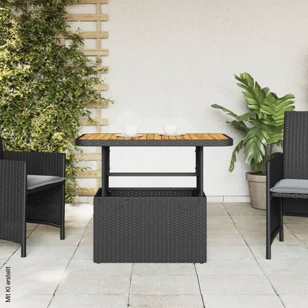 vidaXL Gartentisch braun Kunststoff B/H/L: ca. 55x71x90 cm