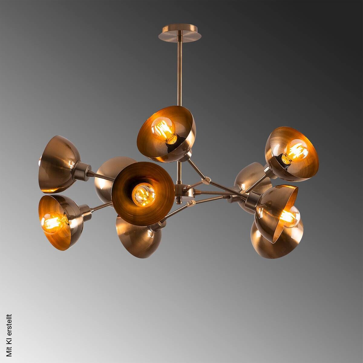 Opviq Pendelleuchte messing B/H/T: ca. 75x60x75 cm E27 10 Brennstellen