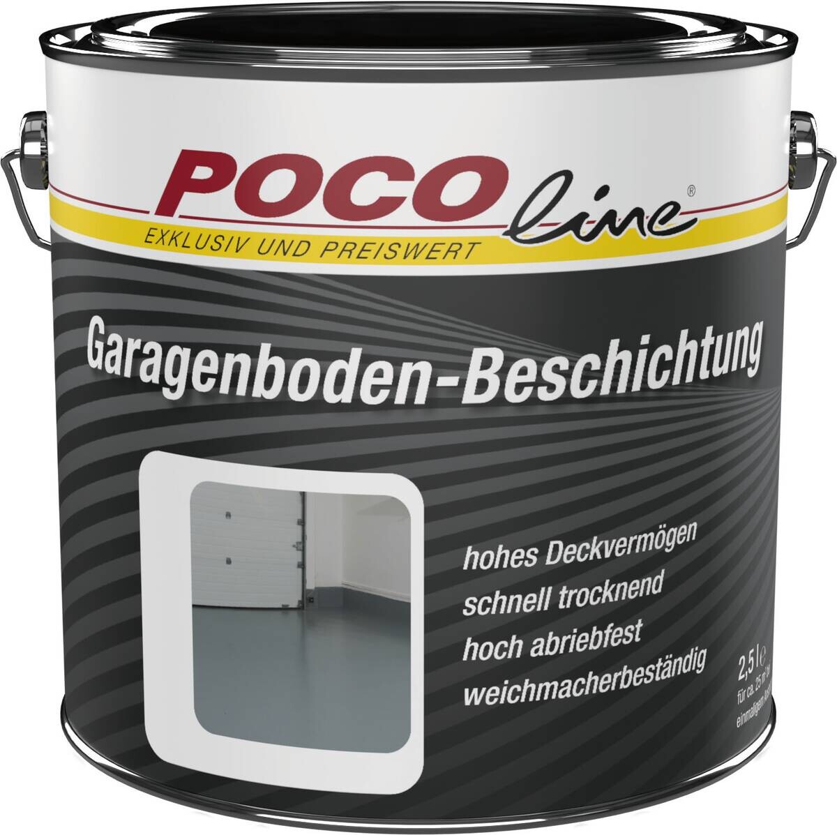 POCOline Garagenbodenbeschichtung grau seidenmatt ca. 2,5 l