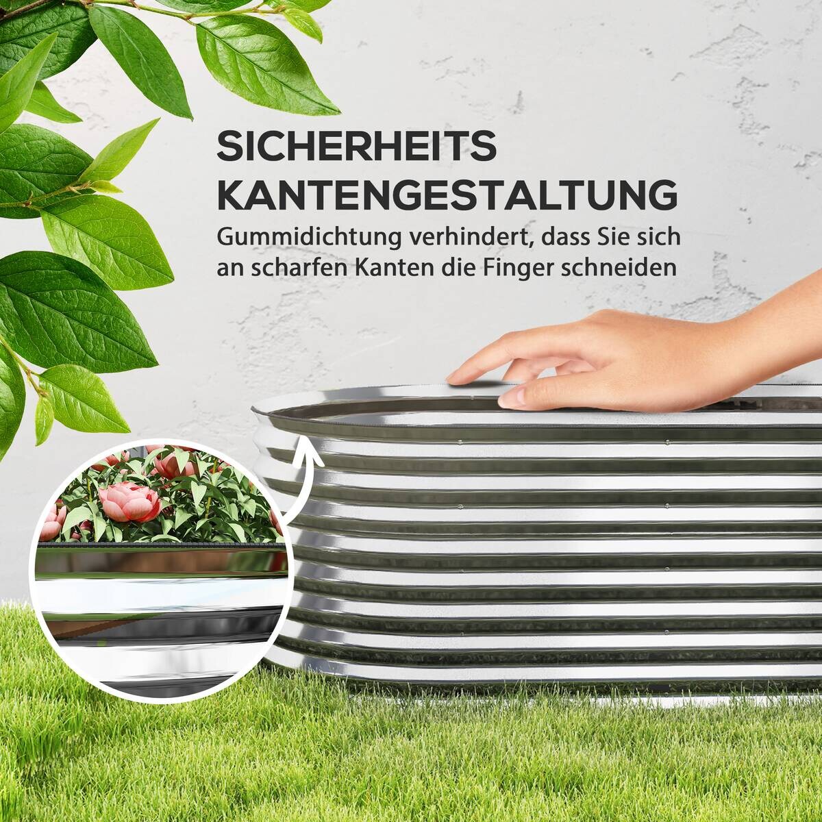Outsunny Hochbeet grau B/H/T/L: ca. 80x56x80x160 cm