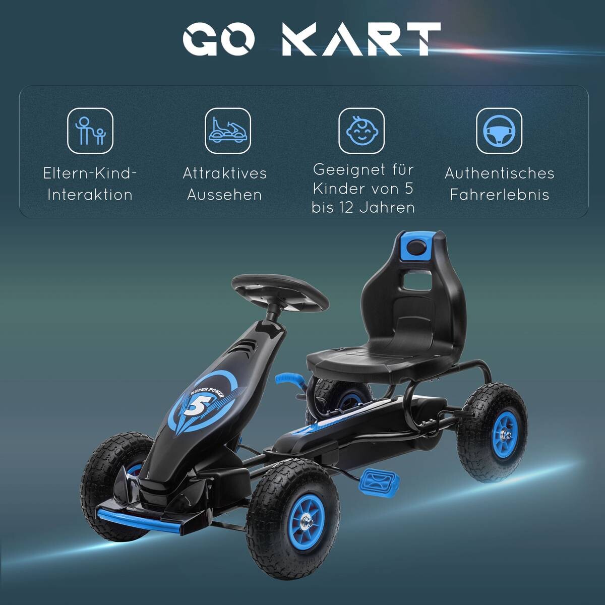 AIYAPLAY Go Kart schwarz B/H/L: ca. 58x61x121 cm