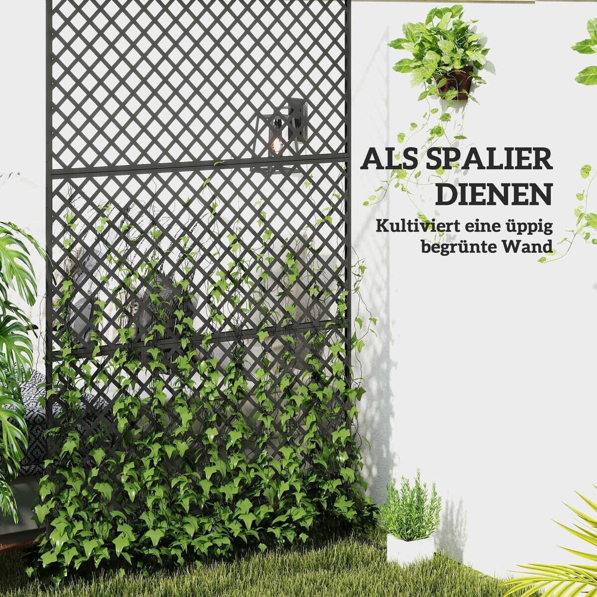 Outsunny Raumteiler schwarz Stahl B/H/L: ca. 45x198x122 cm