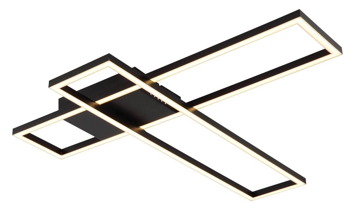 GLOBO TED-Deckenleuchte Tatjana mattschwarz Opal Kunststoff B/H/L: ca. 22x5,6x80 cm 1 Brennstellen