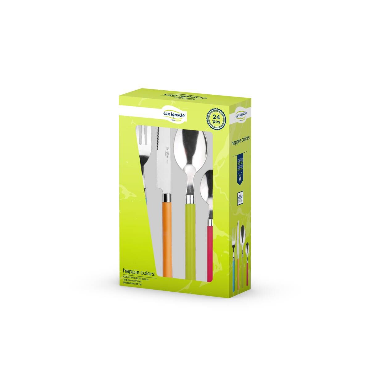 SAN IGNACIO Besteckset HAPPIE COLORS bunt Edelstahl 24 tlg.