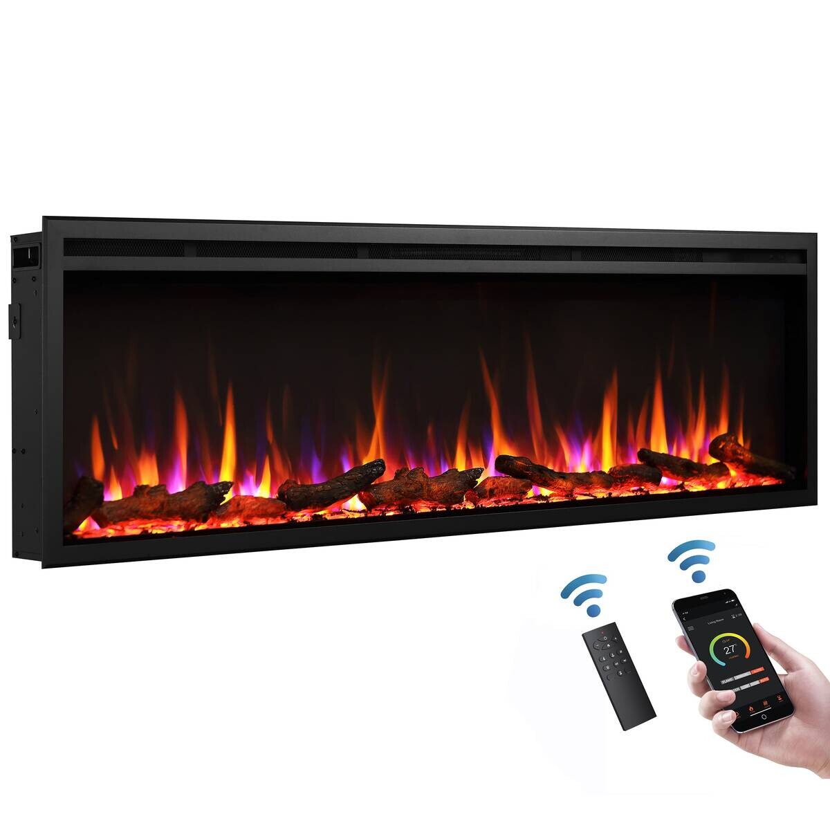 Balderia Elektrischer-Kamin Atlanta EF288B schwarz B/H/L: ca. 14,7x48x152,4 cm