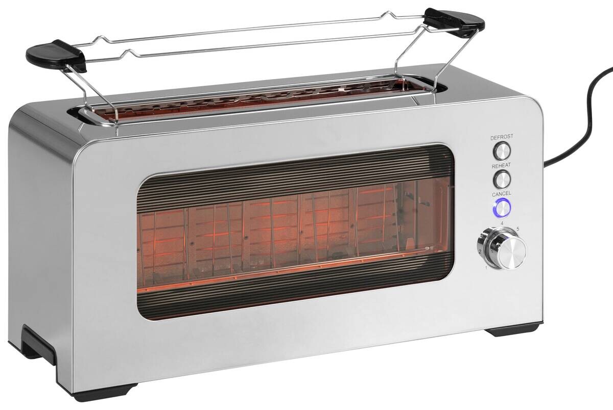 POCOline Toaster silber Edelstahl Kunststoff B/H/L: ca. 14,5x19,2x38,5 cm