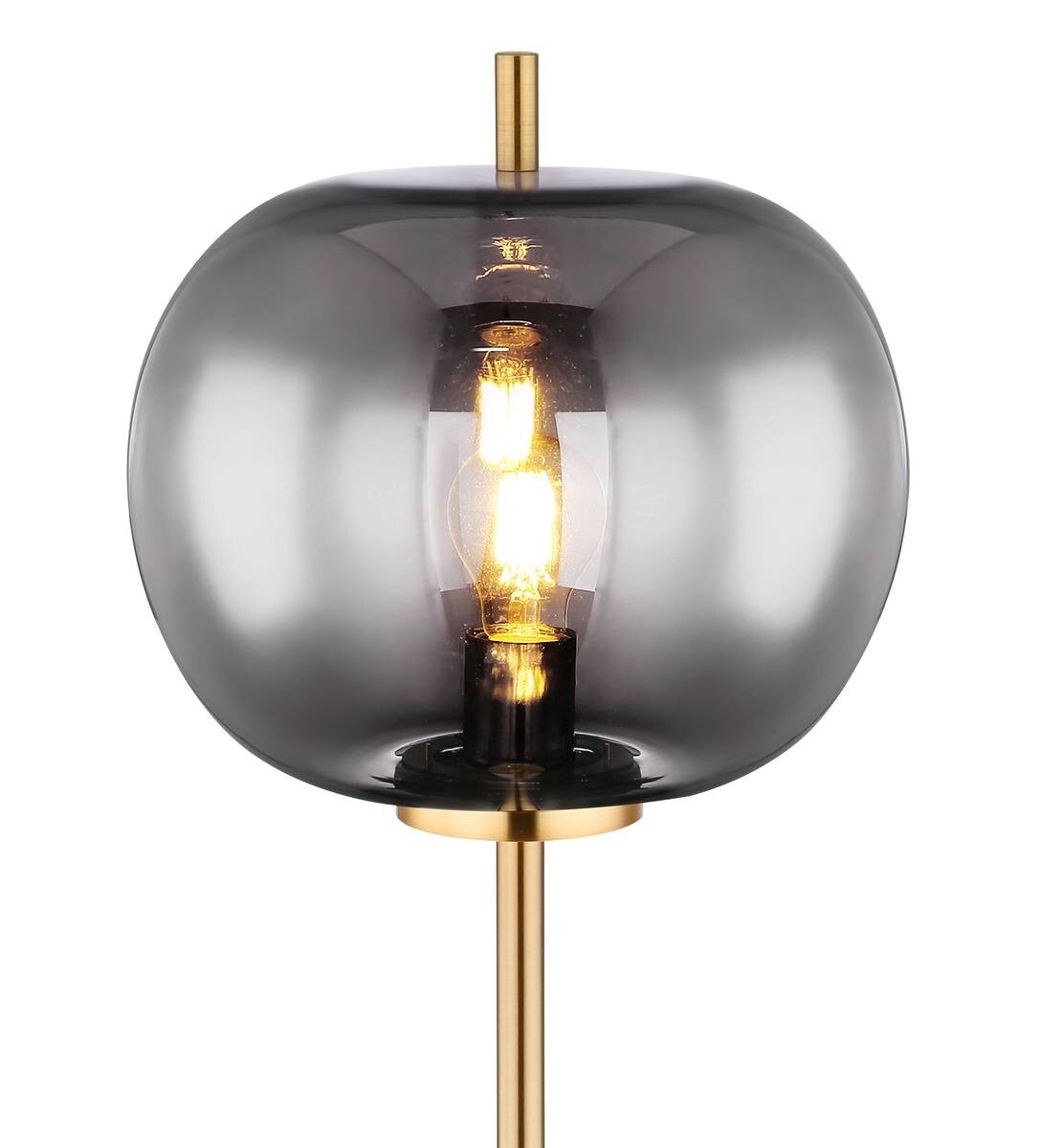 GLOBO Stehlampe messing Metall Glas H/D: ca. 160x30 cm 1 Brennstellen