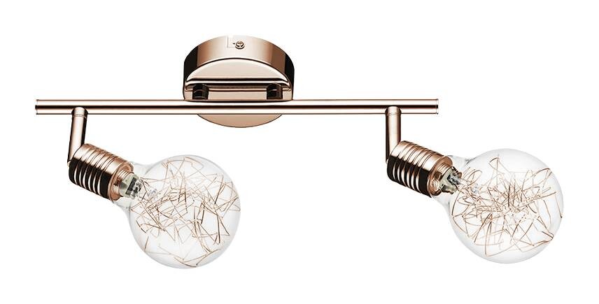 SPOT Light Spotbalken Bulbs Kupfer klar Metall Glas B/H/T: ca. 32x23x14 cm G9 2 Brennstellen