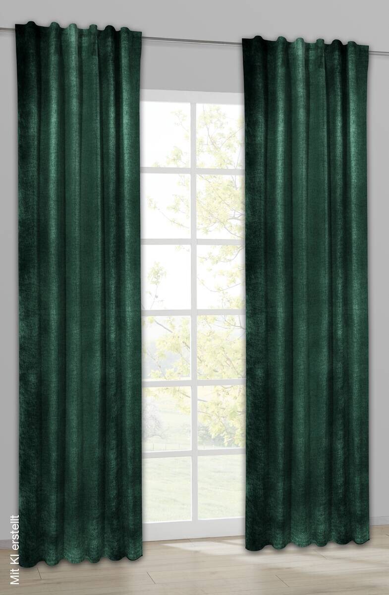Kombivorhang Noblesse dunkelgrün 100% Polyester B/L: ca. 140x245 cm
