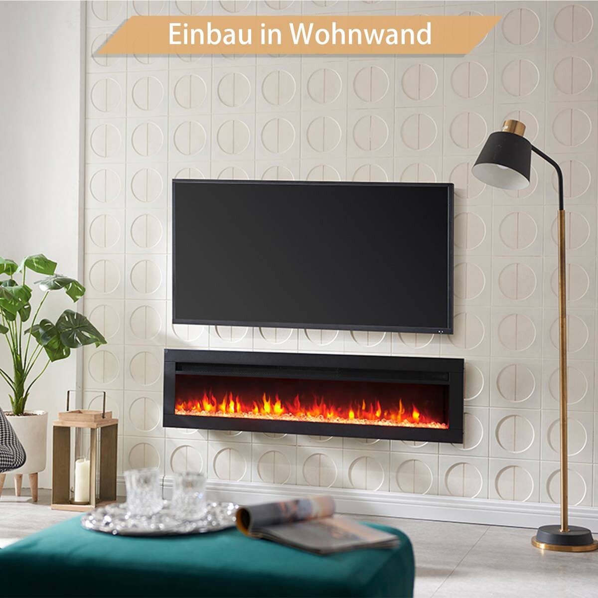 Balderia Elektrischer-Kamin Agnes 50 B/H/T: ca. 127x33x12 cm ca. 2000 W