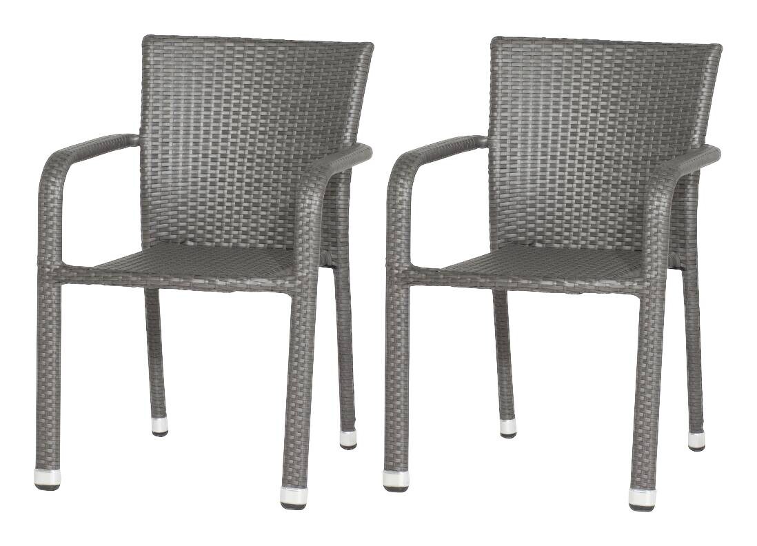 Gardamo Sessel 2er Set MINAS titanfarbig Kunststoff B/H/L: ca. 57x85x61 cm