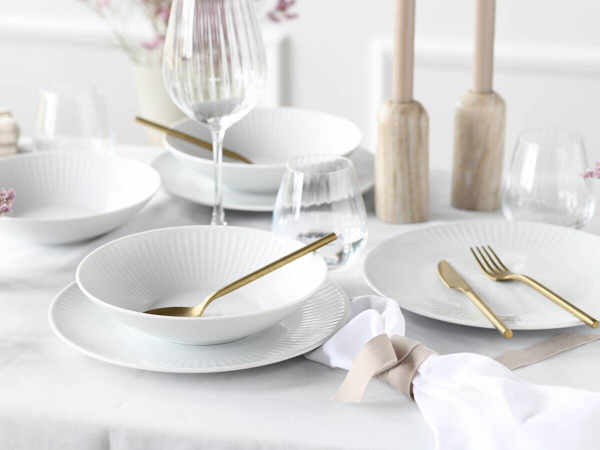 CreaTable Tafelservice Valencia weiß Porzellan 12 tlg.