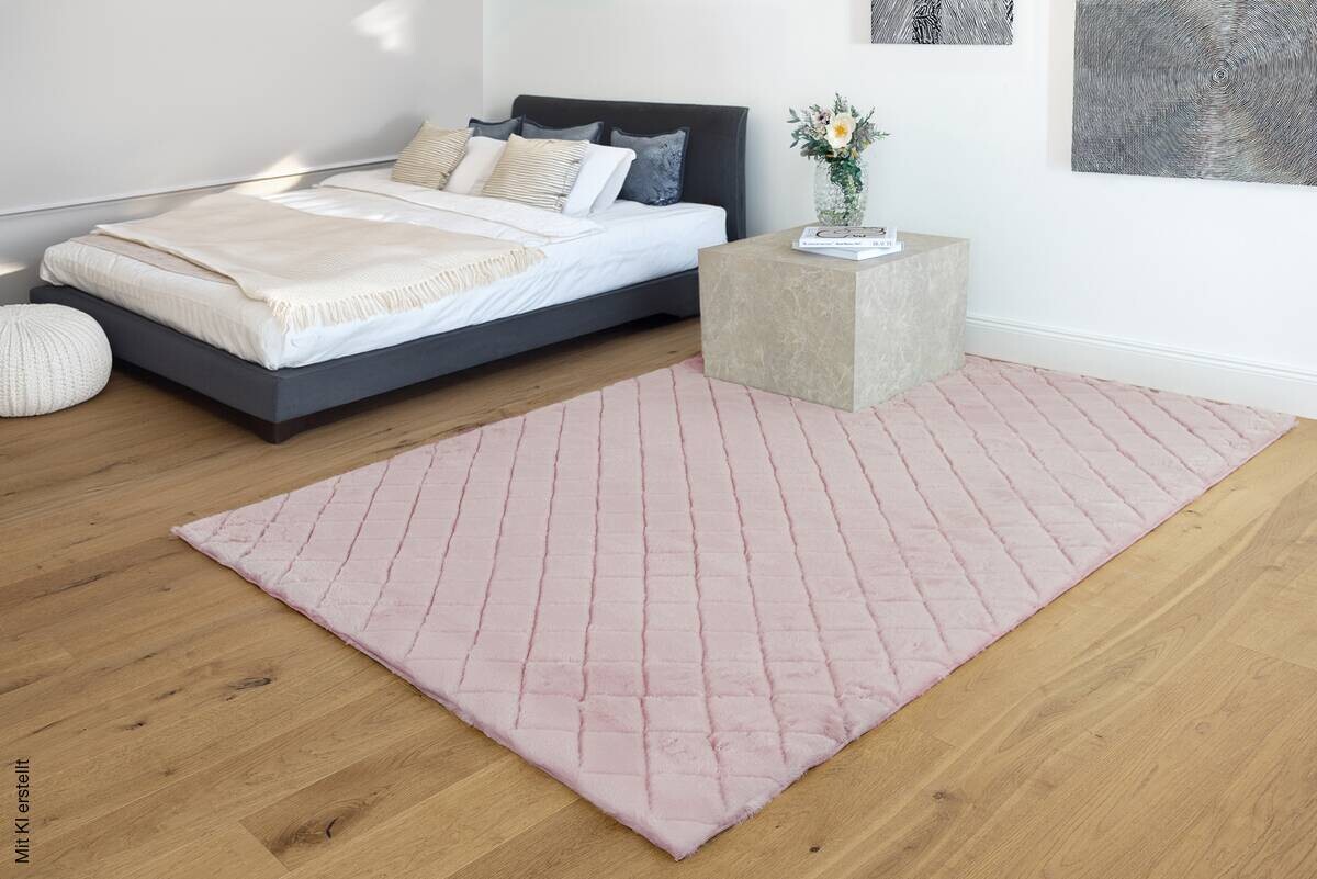 Padiro Hochflorteppich Imala 125 rosa B/H/L: ca. 200x3x290 cm
