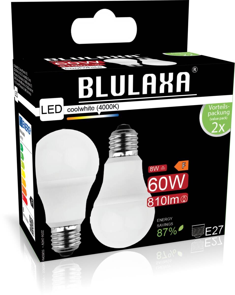 Blulaxa LED-Leuchtmittel 49797 2er Pack E27