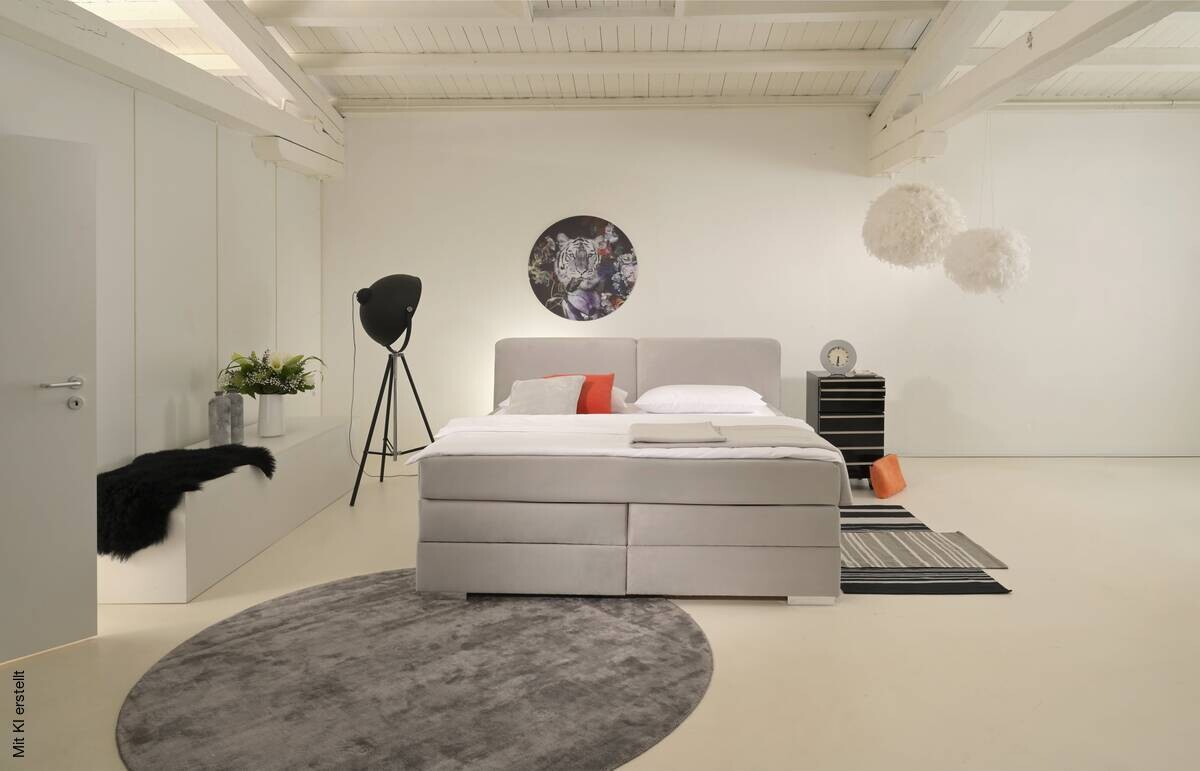 Boxspringbett Happy grau hell Liegefläche B/L: ca. 180x200 cm