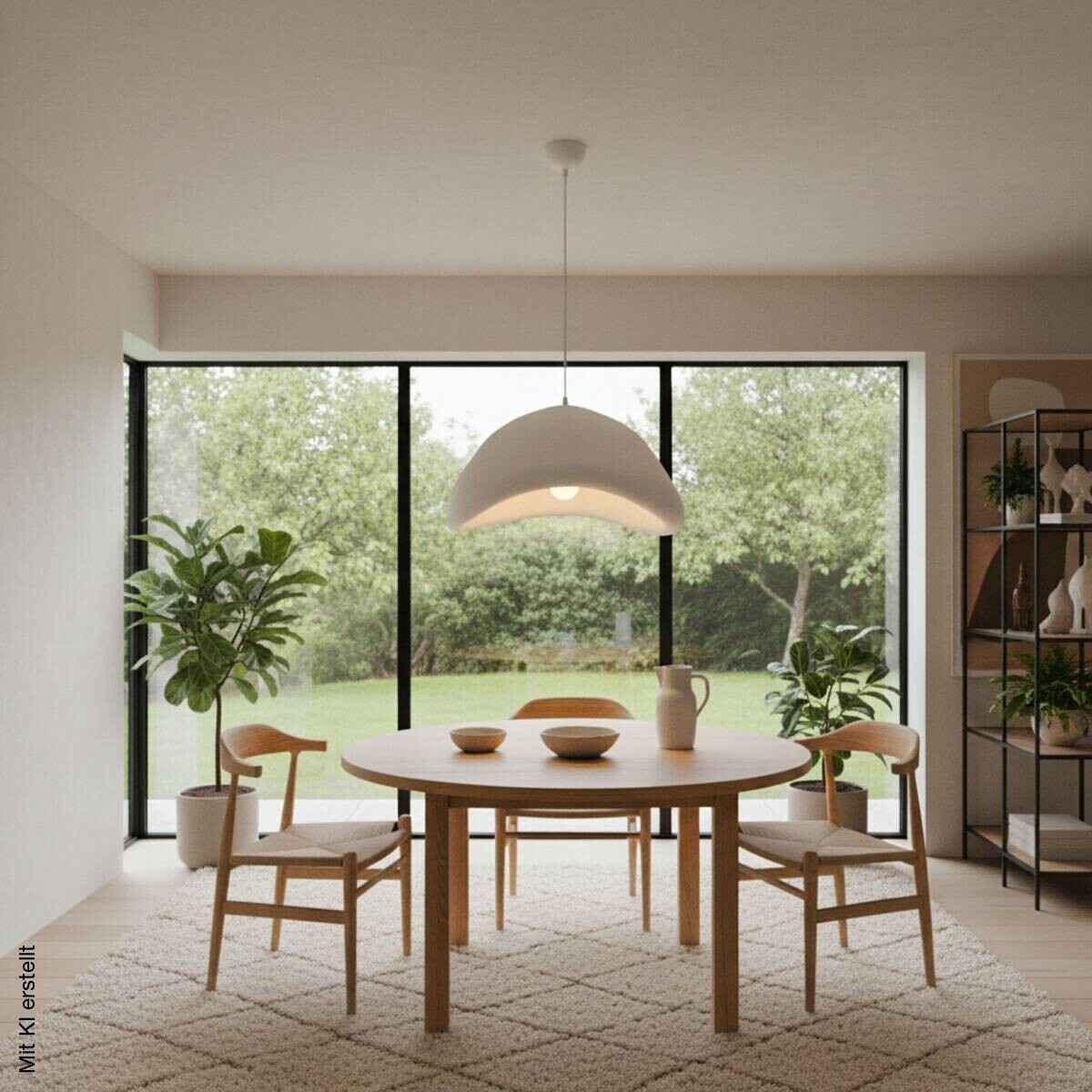 Opviq Pendelleuchte weiß B/H/T: ca. 52x109x40 cm E27 1 Brennstellen
