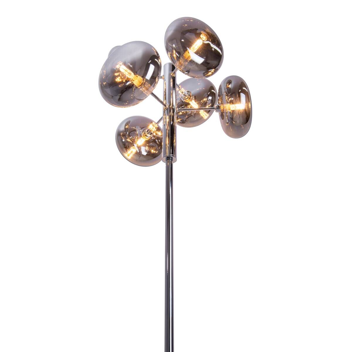 Näve Leuchten Stehlampe 2070597 Chrom Metall Glas B/H/T: ca. 44x165x44 cm 6 Brennstellen