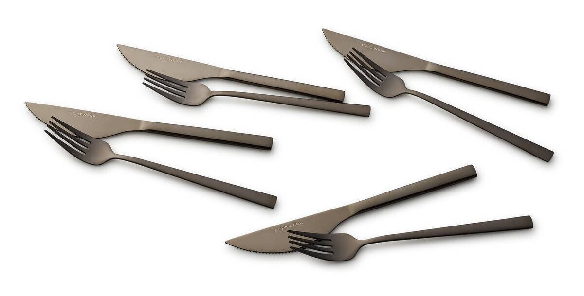 ECHTWERK Besteckset schwarz Edelstahl 8 tlg.