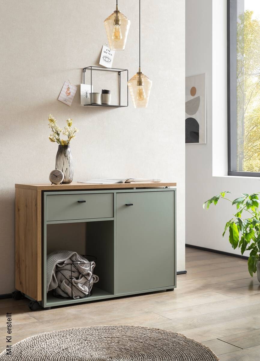 Schreibtisch Tiny working Pistazie Eiche Landhaus Nachbildung B/H/T: ca. 104,6x75,3x39 cm