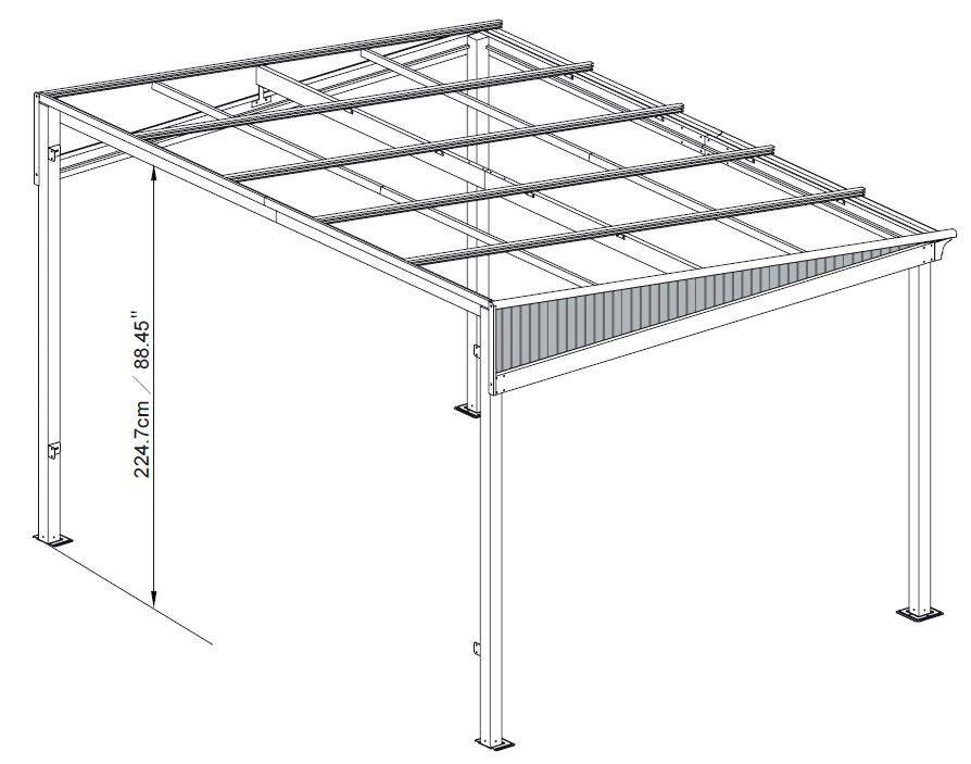 Sojag Terrassenüberdachung St. Barth anthrazit Aluminium B/H/T: ca. 424x240x296 cm