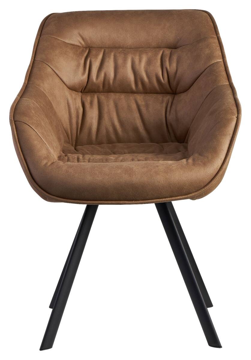 Stuhl braun Stoff B/H/T: ca. 60x85x64 cm