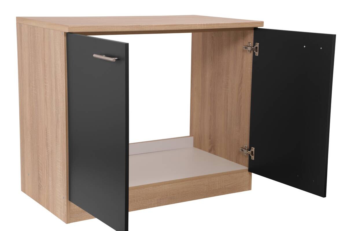 Spülenunterschrank Merle schwarz B/H/T: ca. 100x85x60 cm