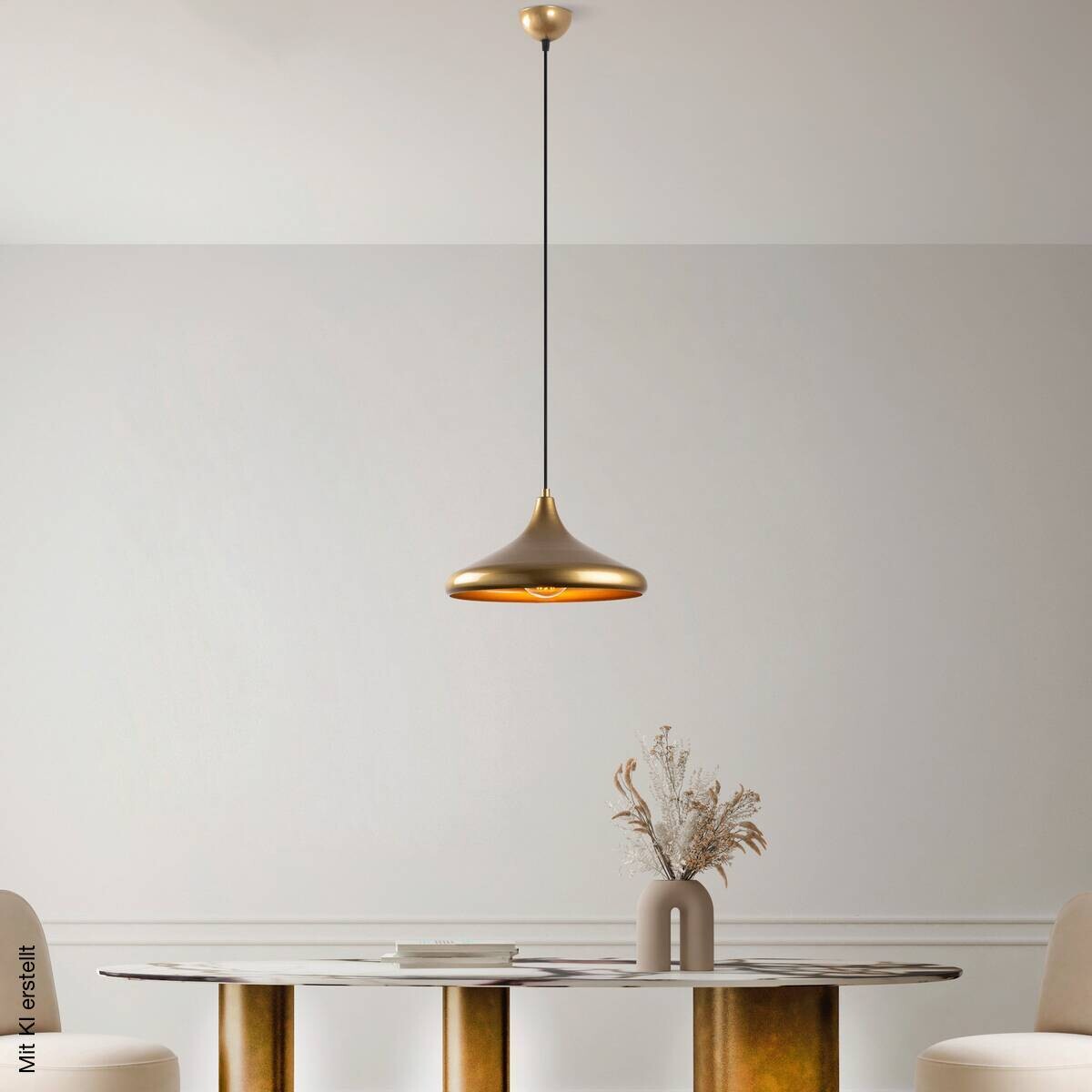 Opviq Pendelleuchte Eysan-210 gold B/H/T/L/D: ca. 35x126x35x35x35 cm E27 1 Brennstellen